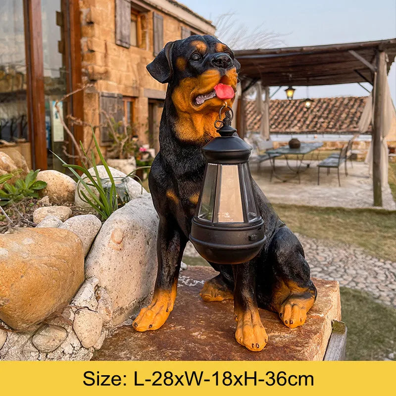 Skanto | Solarbetriebene Harz-Hundestatuenlampe