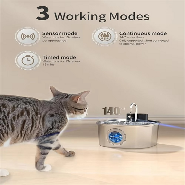 Skanto | Automatische Haustier-Tränkestation mit großer Kapazität, USB-Ladefunktion und Smart Sensor