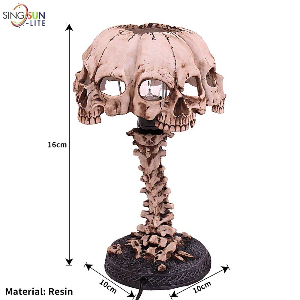 Skanto Leuchtender Totenkopf Nachtlicht Kreative Harz Totenkopf Tischlampe Home Office Dekor Desktop Ornament Skanto Party Dekor