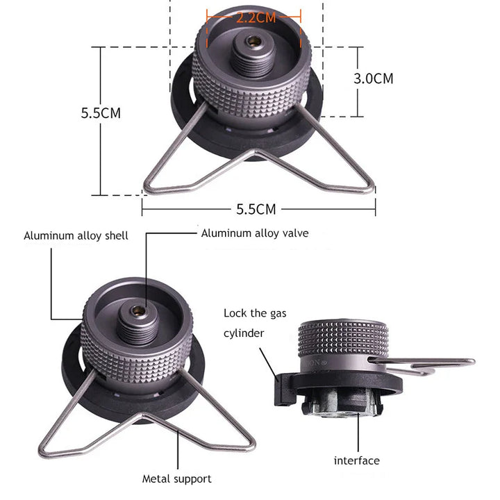 Skanto | Butangasflaschenadapter mit Halterung: Für Lindal-Ventilausgang – 2024 Flaschenanschlussgewindetyp