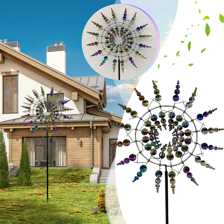 Skanto | Einzigartiges solarbetriebenes kinetisches Metall-Windspiel – Magische Windfänger für Terrasse, Garten, Rasen und Außendekoration