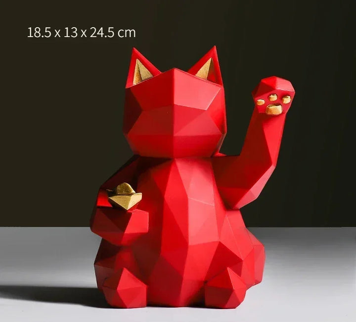 Skanto | Nordische Minimalismus Geometrie Glückskatzen-Statuen