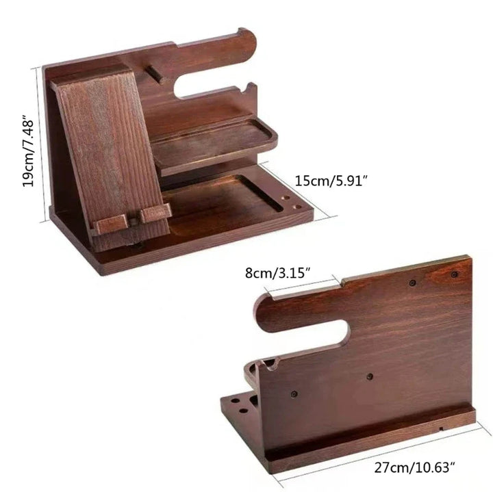 Skanto | Nachttisch-Handy-Dockingstation aus Holz – Multifunktionale Ablage für Geldbörse, Uhr & Aufbewahrung, ideal für Valentinstag