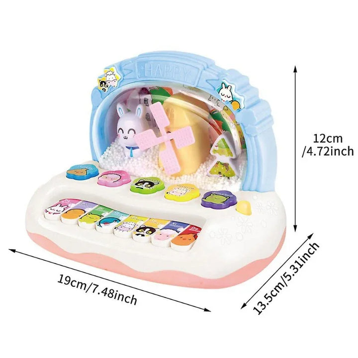Skanto Kinder Cartoon Elektronisches Klavier mit Tiergeräuschen & Lichtern – Pädagogisches Musikinstrument-Spielzeug für Kinder ab 3 Jahren, perfektes Geburtstagsgeschenk