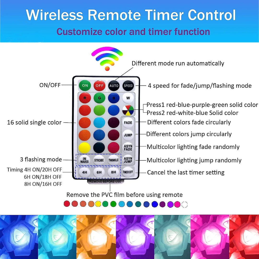 Skanto | RGB Rosenblütenbaum Lichter 24LED USB Batterie Tischlampe Feen Nachtlicht Home Party Weihnachten Hochzeit Schlafzimmer Dekoration Geschenk