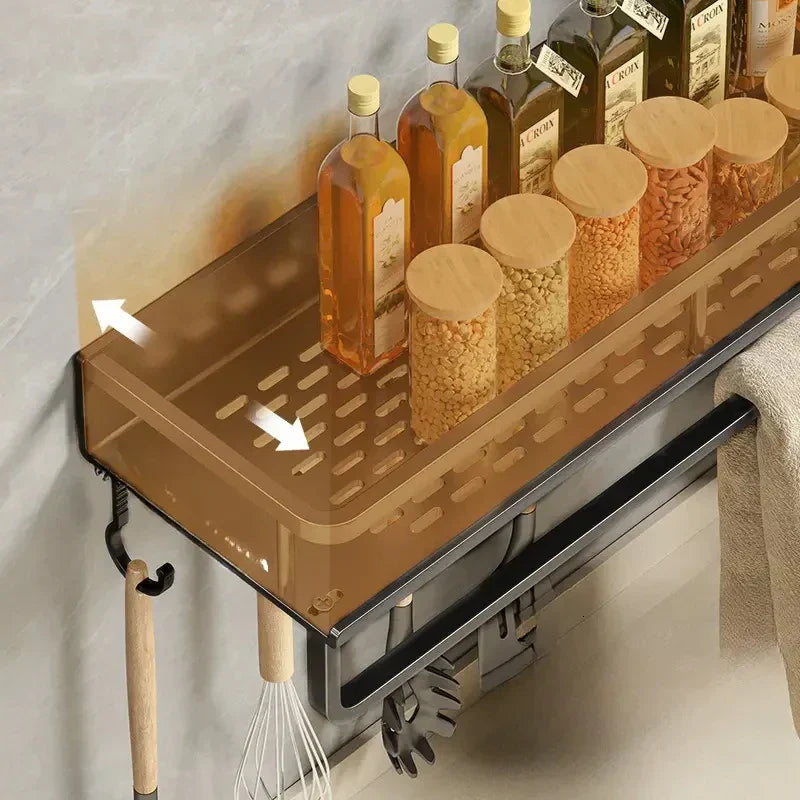 Skanto | Wandmontiertes Küchenregal – Platzsparendes und stilvolles Aluminiumregal für Küchenutensilien