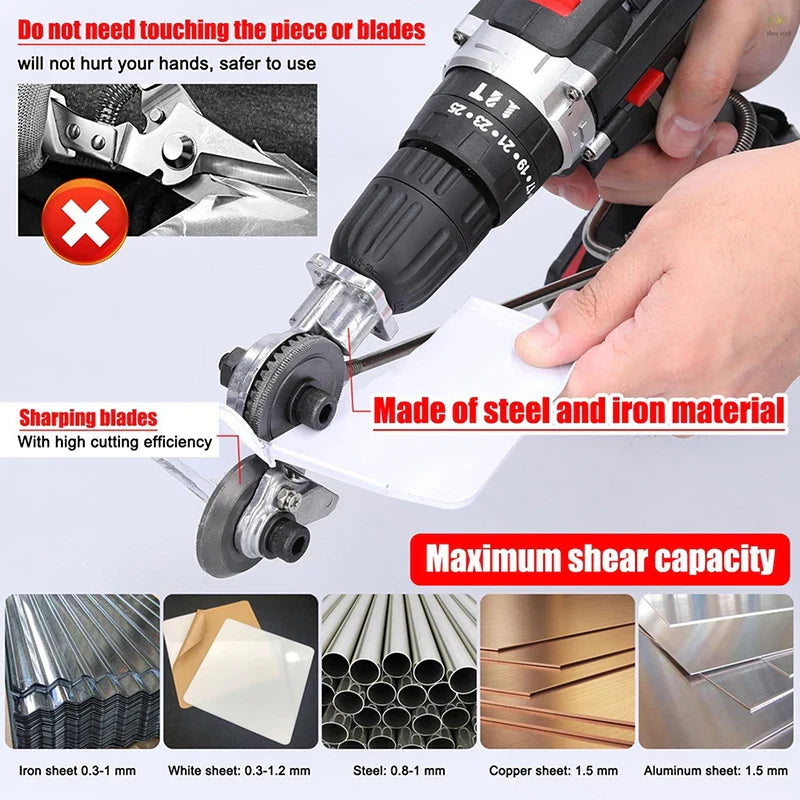Skanto | Blechschneider: Doppelkopf-Hochgeschwindigkeits-Rotorklingen zum freien Schneiden von Metallblechen – scharfes Schneidwerkzeug