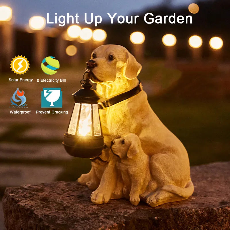 Skanto | Solarbetriebene Harz-Hundestatuenlampe
