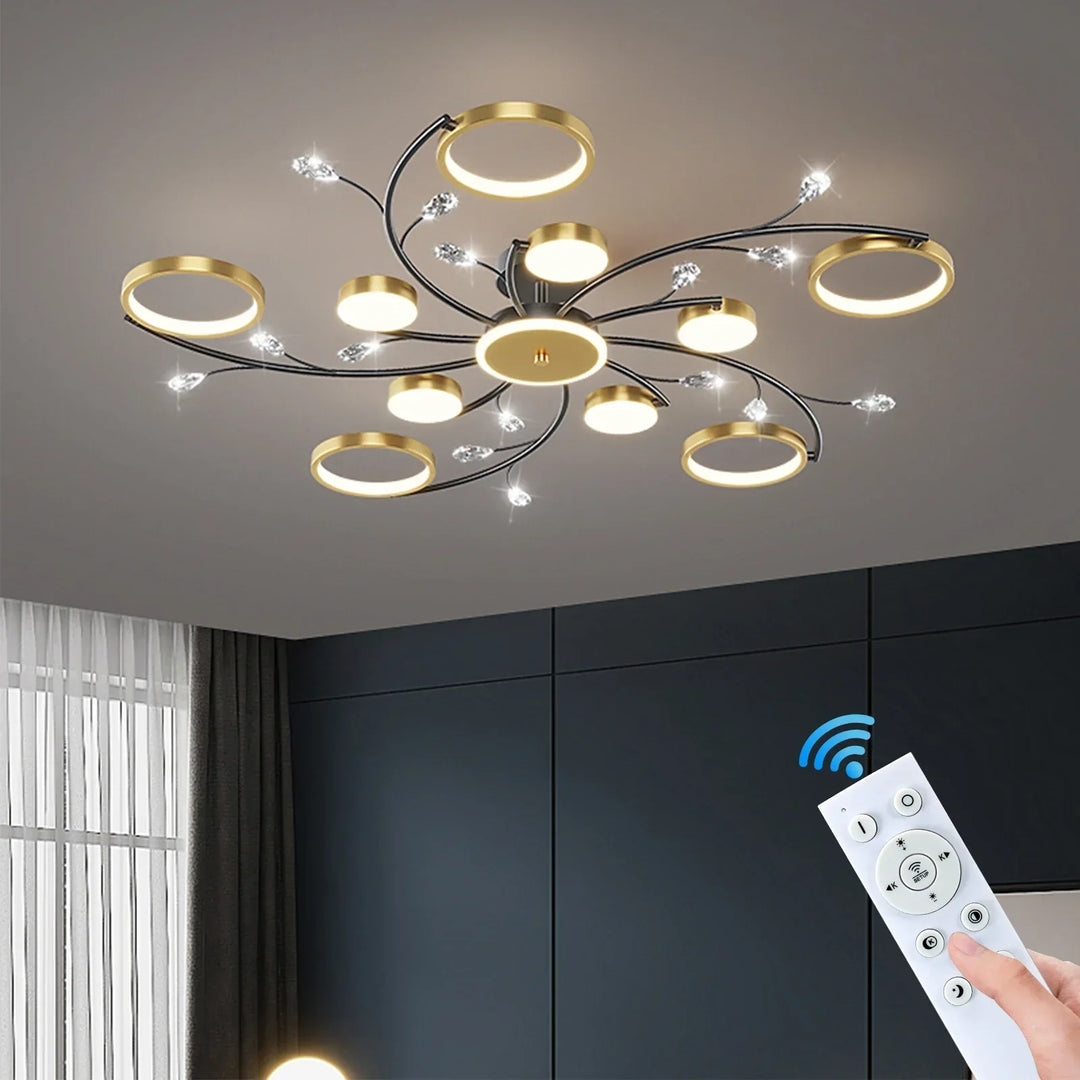 Garduru Dimmbarer Kronleuchter | Modernes Design | LED-Licht mit einstellbarer Helligkeit | Perfekt für Wohn- & Esszimmer