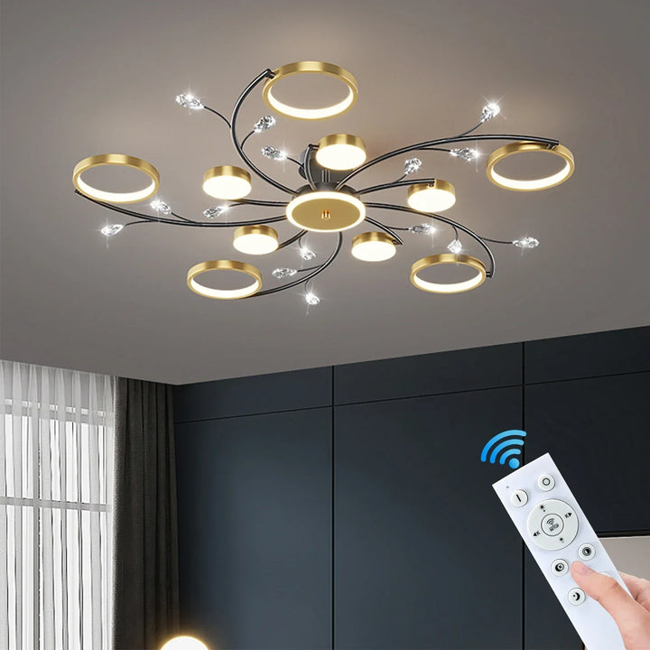 Garduru Dimmbarer Kronleuchter | Modernes Design | LED-Licht mit einstellbarer Helligkeit | Perfekt für Wohn- & Esszimmer