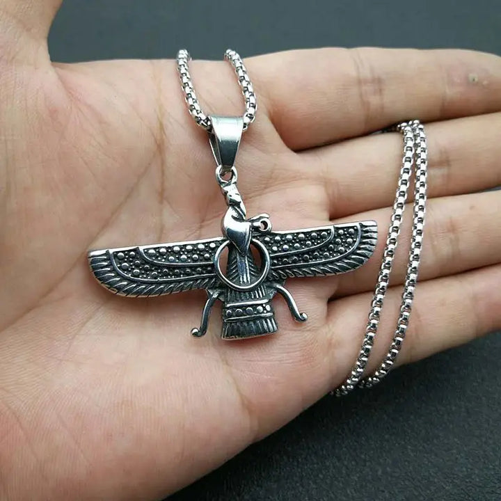Skanto | Zoroastrischer Faravahar / Ahura Mazda Anhänger Halskette