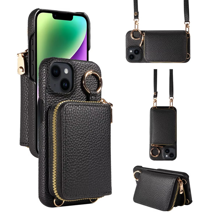 Skanto | Premium Leder Multifunktions-iPhone-Hülle mit Anti-Entmagnetisierungsschutz