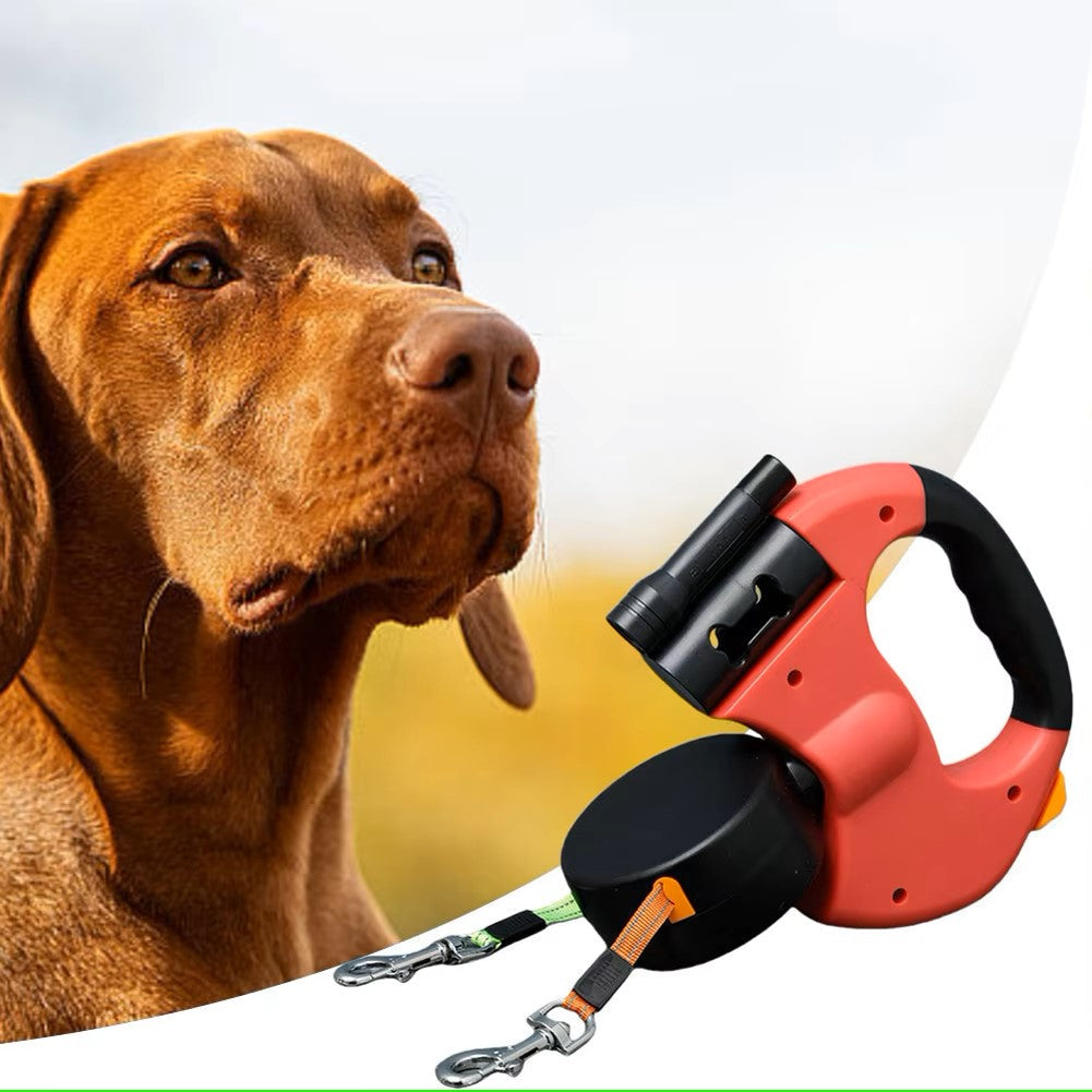 Skanto | Nie wieder verheddern – Doppelleine für Hunde mit LED-Licht