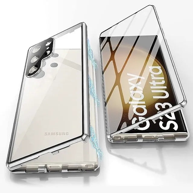 Skanto | Metall-Aluminiumlegierung 360 Hülle mit Sicherheitsverschluss für Samsung Galaxy S24-S23 Serie