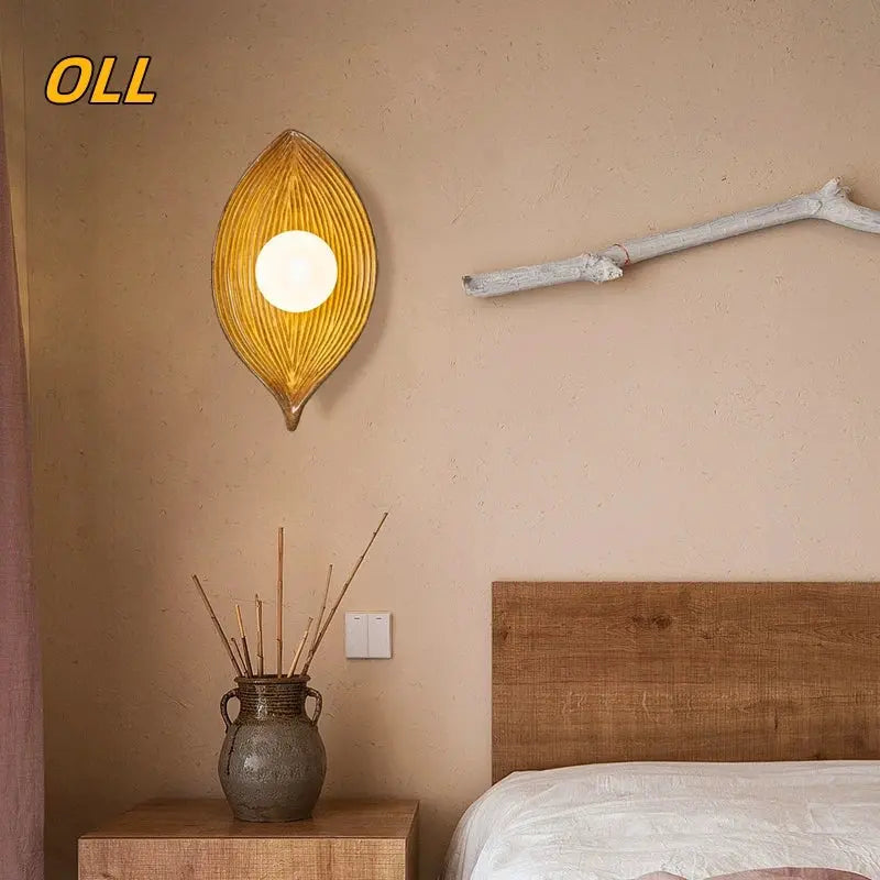 Skanto | LED Wandleuchte Blatt Gold Elegant