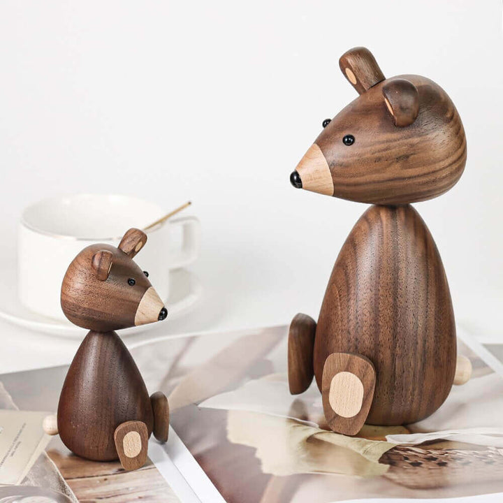 Skanto | Dänische Holz-Braunbärenfamilien-Ornament
