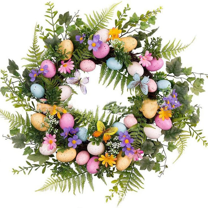 Skanto | 5 Stil Schleifen-Ostereierkranz Ostereiergirlande Türschmuck Wanddeko Frohe Ostern 2023 Deko für Zuhause Kinder