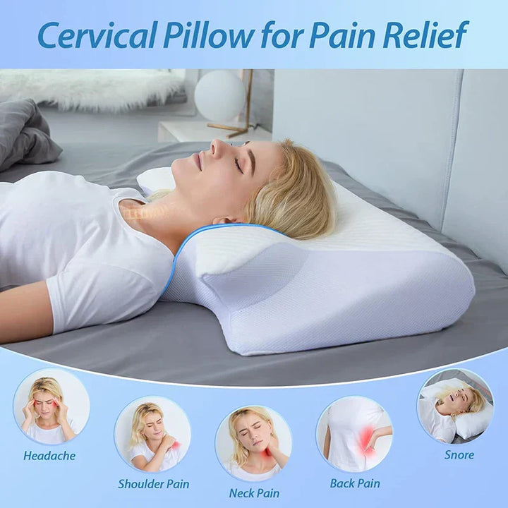 Skanto | Memory Foam Nackenkissen | Ergonomisches 2-in-1-Design zur Linderung von Nackenschmerzen & für komfortablen Schlaf