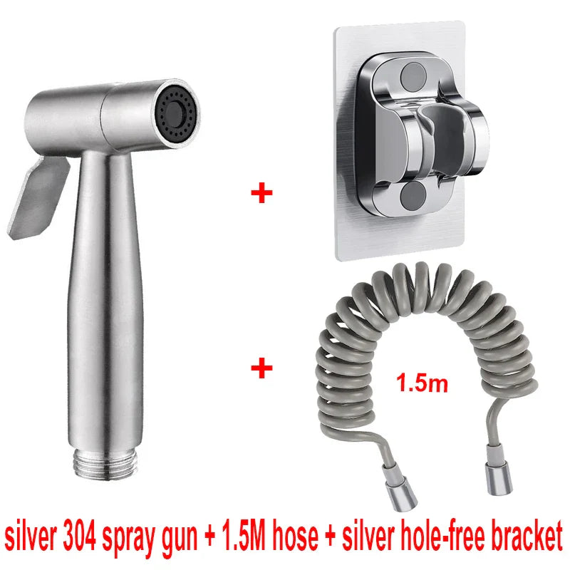 Skanto | Hand-Bidet-Sprühset aus 304 Edelstahl – selbstreinigender Duschkopf für Toiletten-Bidet-Armatur – Hygienische Sprühpistole
