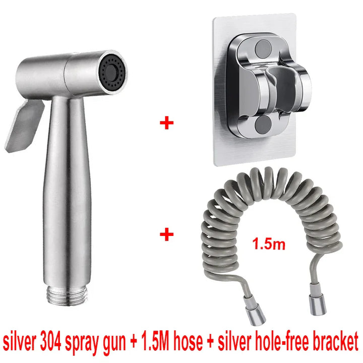 Skanto | Hand-Bidet-Sprühset aus 304 Edelstahl – selbstreinigender Duschkopf für Toiletten-Bidet-Armatur – Hygienische Sprühpistole