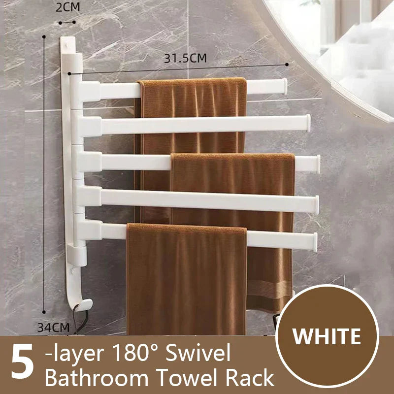 Skanto | Rotbart Handtuchstange Rotbart Handtuchhalter Weltraum Aluminium 1/2/3/4/5-Stangen Handtuchhalter Küchenregal Küchen-Hängeregal Wandmontage