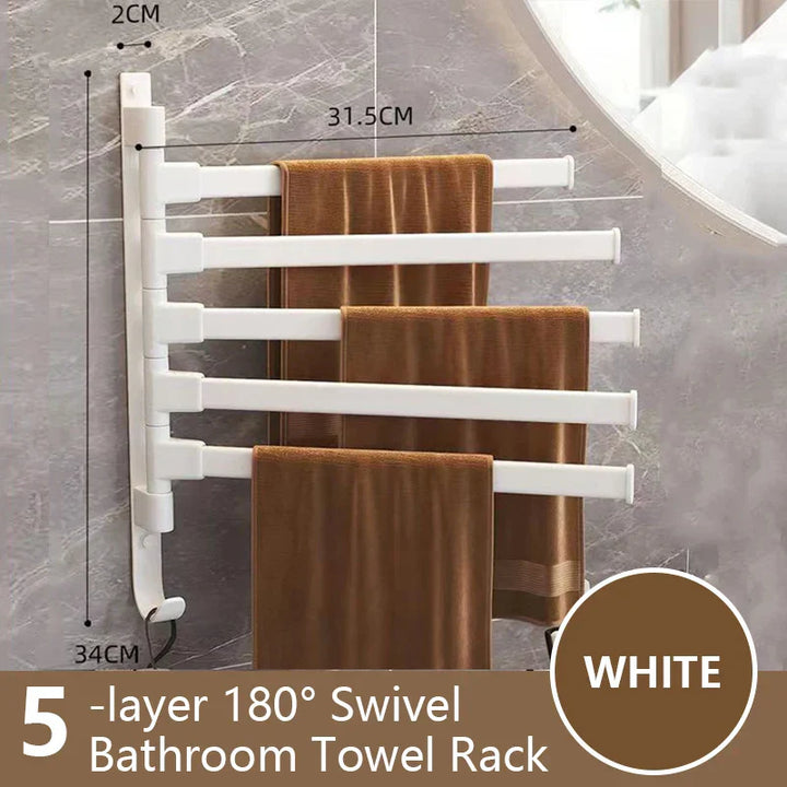 Skanto | Rotbart Handtuchstange Rotbart Handtuchhalter Weltraum Aluminium 1/2/3/4/5-Stangen Handtuchhalter Küchenregal Küchen-Hängeregal Wandmontage