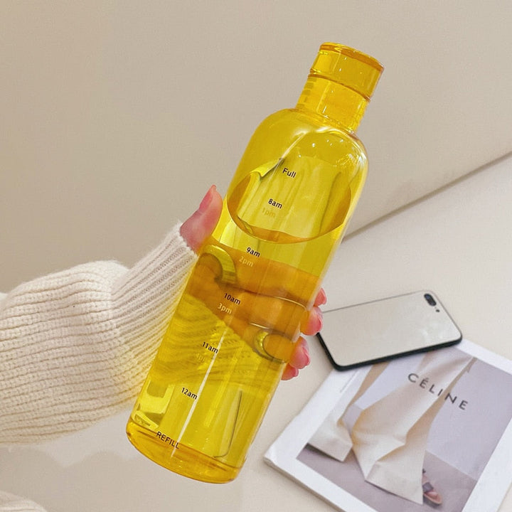 Skanto | Hitzebeständige Glas-Wasserflasche mit Zeitschalen