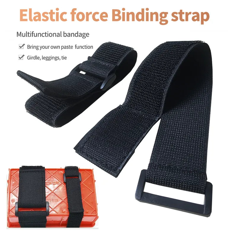 Skanto | Verstellbares elastisches, wendbares Schnallen-Nylon-Klettband – Klett-Kabelbinder, Klettbänder, selbstklebendes Befestigungsband (2/5 Stk.)