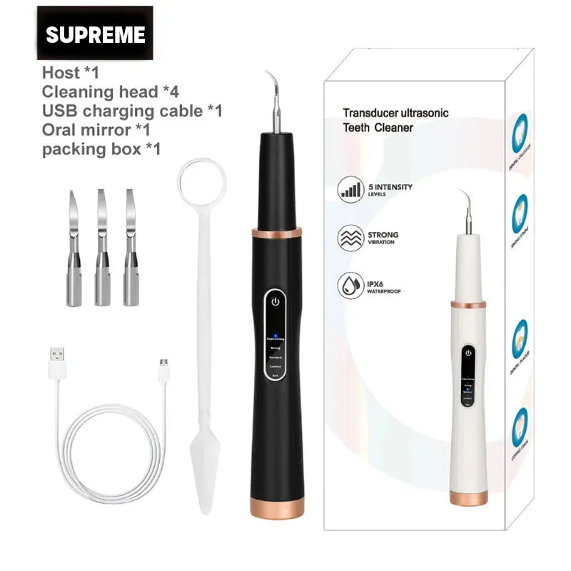 Skanto | DentoraSonic | Ultraschall-Zahnpflegegerät für Hunde und Katzen | 5-Stufen Zahnsteinentferner | USB-Laden