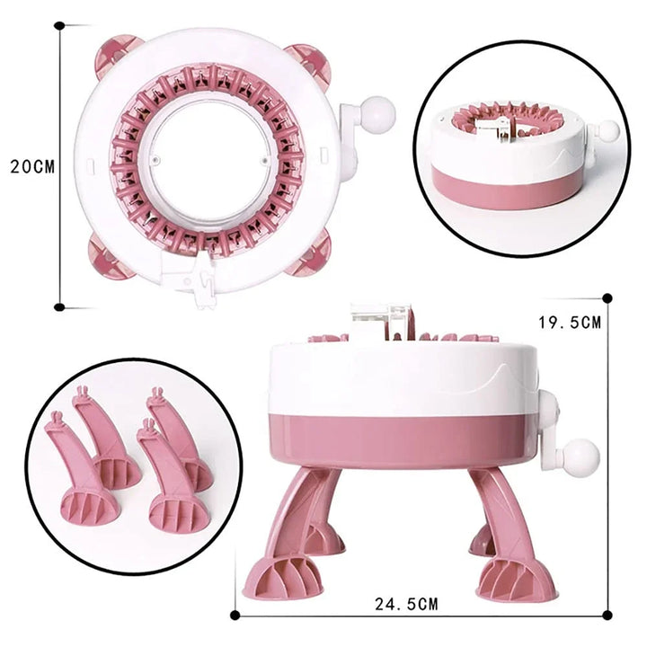 Skanto | Strickolino Strickmaschine | 22 Nadeln | Automatisches Rundstrick-Set für Anfänger & Erwachsene | Schneller Stricker mit Zubehör