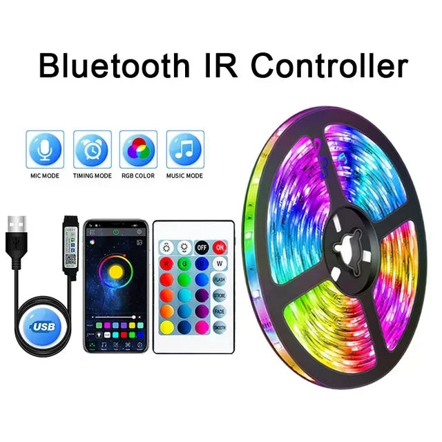 Skanto | USB RGB LED-Lichtstreifen mit App-Steuerung für Raum- & TV-Hintergrundbeleuchtung