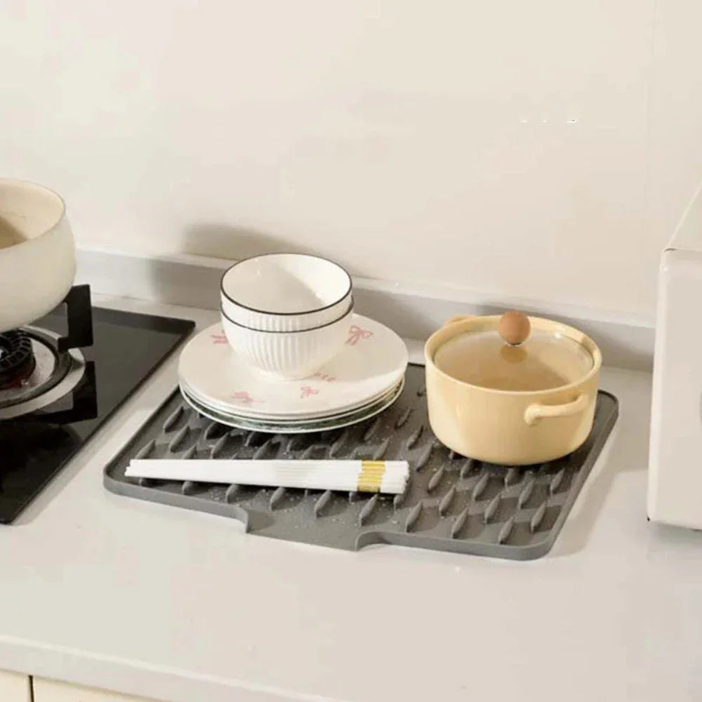 Skanto | Silicool Wasserablaufende Silikon-Trockenmatte – Hitzebeständig, Rutschfest & Multifunktional