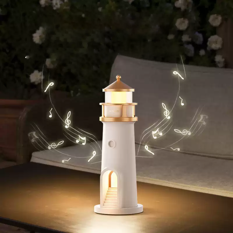 Skanto | Skanto Leuchtturm-Lautsprecherlampe Mondlicht Ambientebeleuchtung Bestes Geschenk