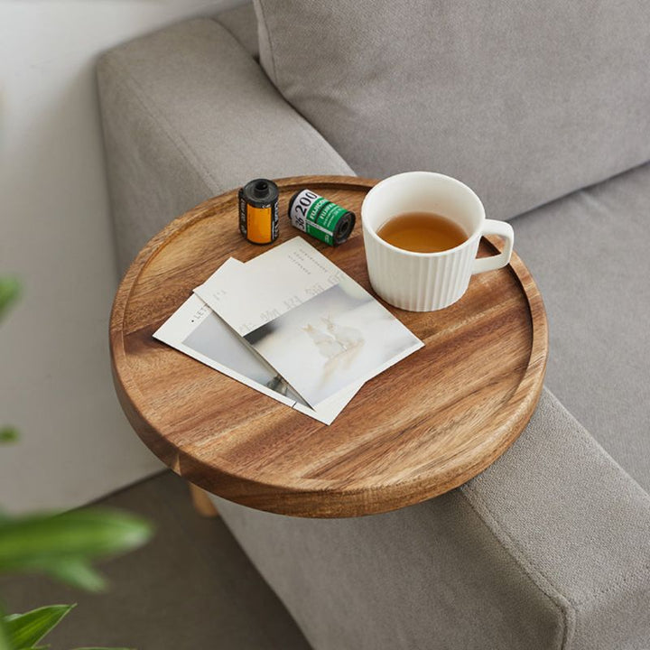 Skanto | Nero – Verstellbares Sofa-Armlehnentablett aus Holz | Moderner Sofa-Armlehnentisch
