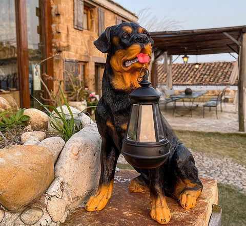 Skanto | Süße Hundestatue Gartenbeleuchtung