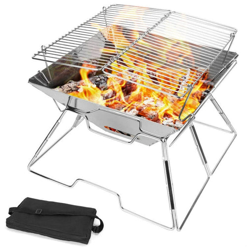 Skanto | Tragbarer Grill Camping Edelstahl Klappgrill Holzkohlegrill