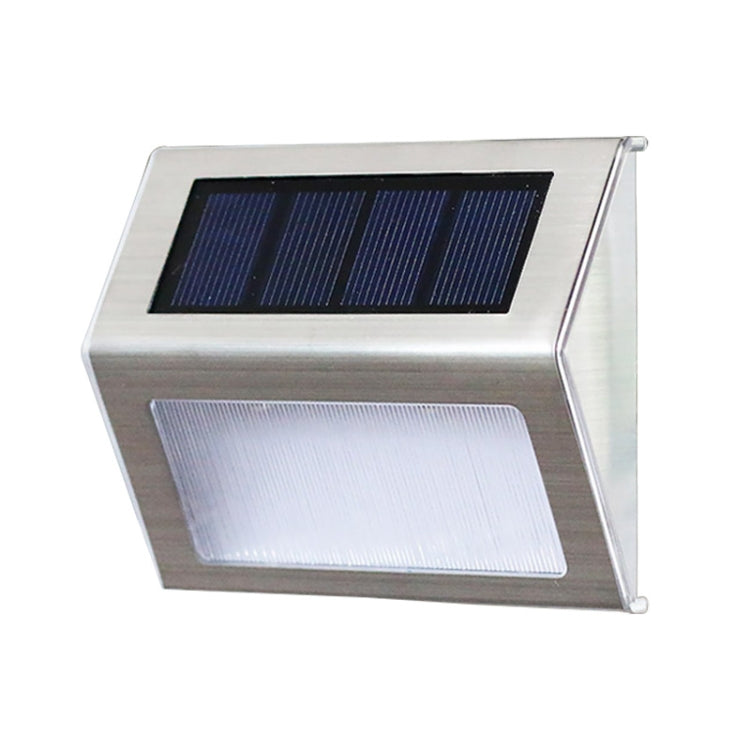 Skanto | 2er-Set Solar-Edelstahl-Treppenleuchte mit 3 LEDs für den Außenbereich, Gartenzaunleuchte (Weißes Licht)