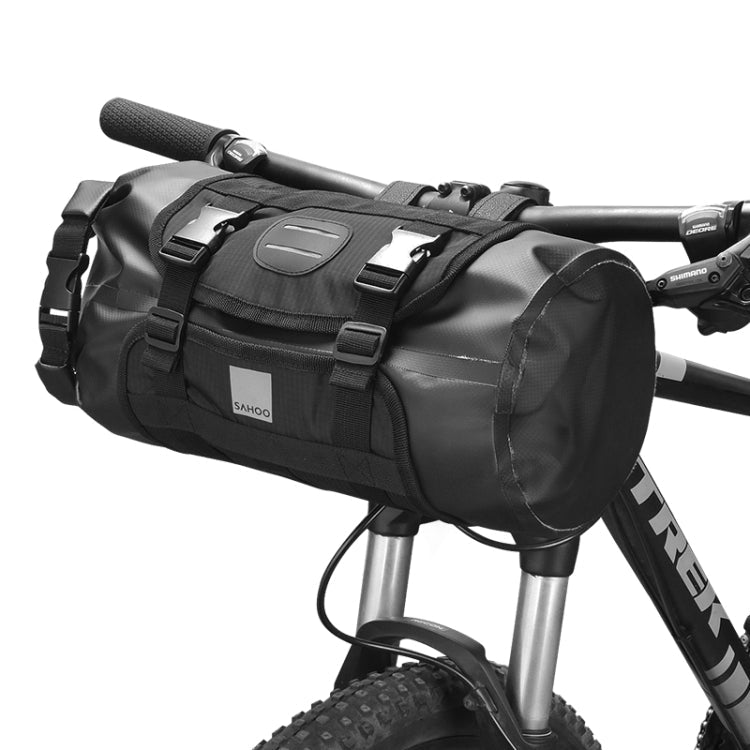 Skanto | SAHOO 11L Vergrößerte Fahrrad-Vordertasche Mountainbike-Klemmnetz Wasserdichte und robuste Lenkertasche (Schwarz)