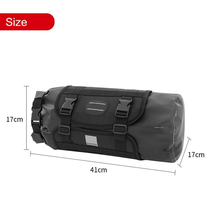 Skanto | SAHOO 11L Vergrößerte Fahrrad-Vordertasche Mountainbike-Klemmnetz Wasserdichte und robuste Lenkertasche (Schwarz)