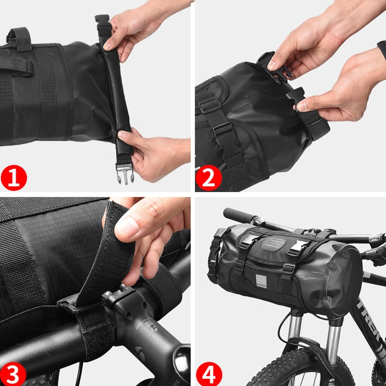 Skanto | SAHOO 11L Vergrößerte Fahrrad-Vordertasche Mountainbike-Klemmnetz Wasserdichte und robuste Lenkertasche (Schwarz)