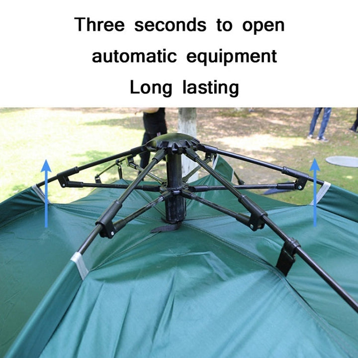 Skanto | TC-014 Outdoor Strand Reise Camping Automatisches Feder-Mehrpersonenzelt für 3-4 Personen (Grün+Matte)