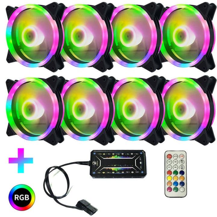 Skanto | Computer CPU RGB leuchtender Radiator 8 Lüfter + Fernbedienung
