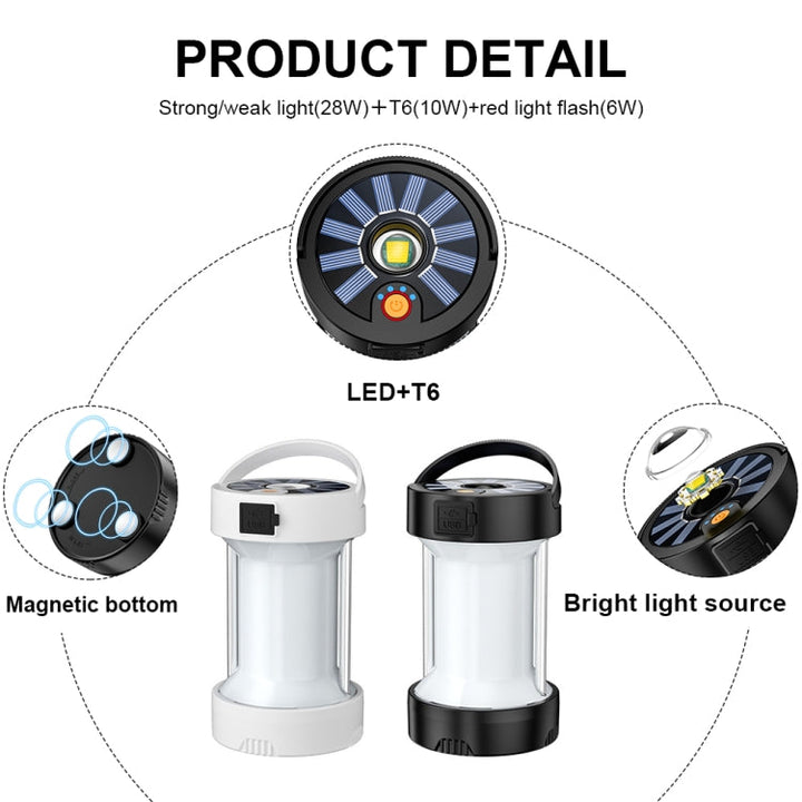 Skanto Campinglaterne Outdoor Solar Notlicht Multifunktions-Zeltlicht (Weiß)