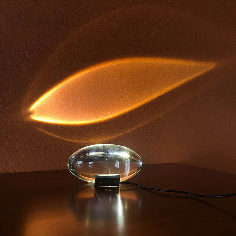 Skanto | Kristall-LED-Tischlampe „Eye of the Sky“ – Italienisches Design Nachttisch-Projektorlampe für Wohn- und Schlafzimmer-Deko