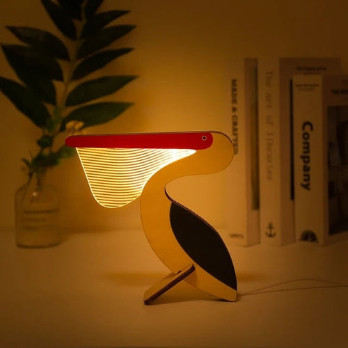 Skanto | Tier LED Nachtlicht Holz Acryl Tisch USB Licht