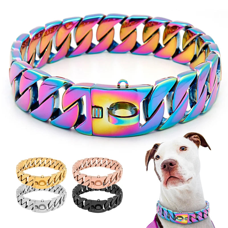Skanto | Strength Collar Metall-Hundehalsband – Massives Edelstahlhalsband für große Hunde