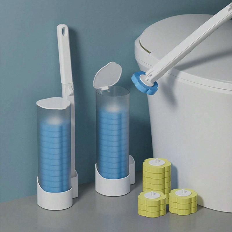 Skanto | Antibakterielle Einweg-Toilettenbürste mit hygienischem Schwammkopf und Halter