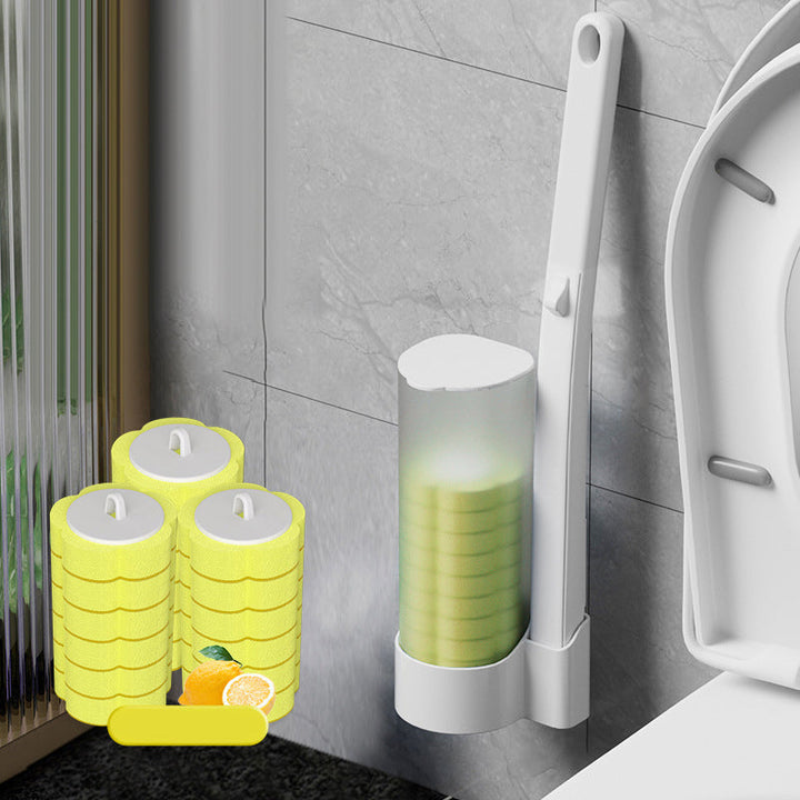 Skanto | Antibakterielle Einweg-Toilettenbürste mit hygienischem Schwammkopf und Halter