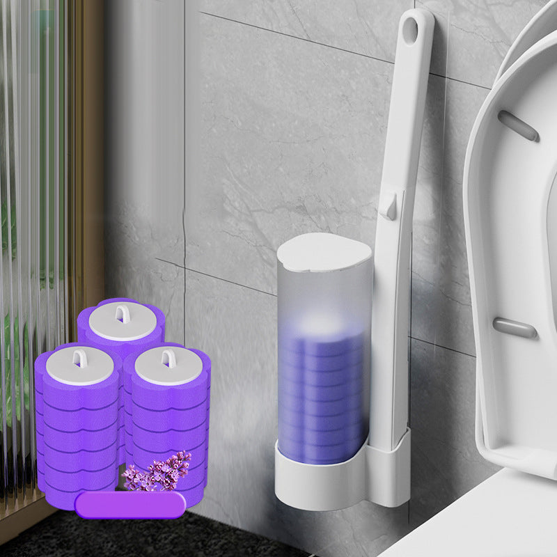 Skanto | Antibakterielle Einweg-Toilettenbürste mit hygienischem Schwammkopf und Halter
