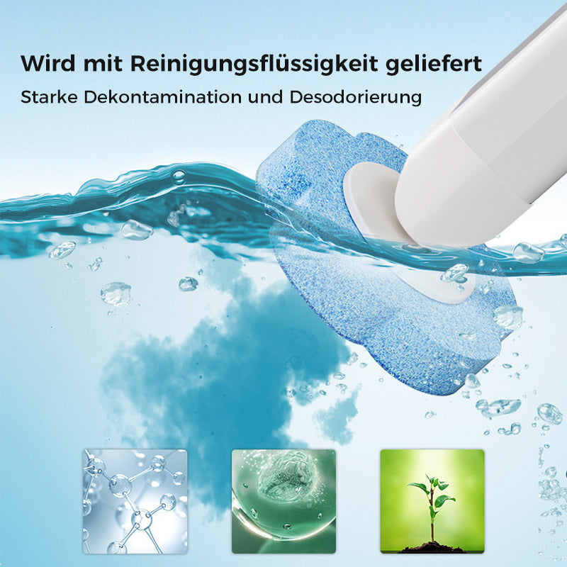 Skanto | Antibakterielle Einweg-Toilettenbürste mit hygienischem Schwammkopf und Halter